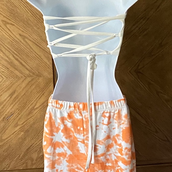 The label white lace up tie open strappy tube Top - Picture 4 of 6